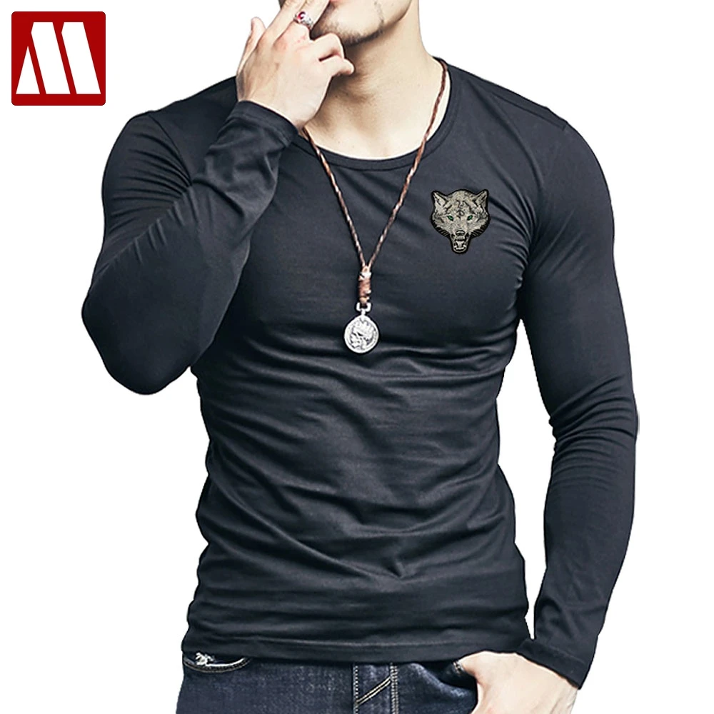 2019 Brand Men's Wolf embroidery Tshirt Cotton Long Sleeve T Shirt Spring Autumn Casual Men's O neck Slim T-Shirts Size S-5XL
2019 Brand Men's Wolf embroidery Tshirt Cotton Long Sleeve T Shirt Spring Autumn Casual Men's O neck Slim T-Shirts Size S-5XL