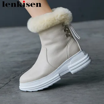European designer genuine leather high thick bottom waterproof zipper luxury fur concise style round toe winter snow boots L35
European designer genuine leather high thick bottom waterproof zipper luxury fur concise style round toe winter snow boots L35
