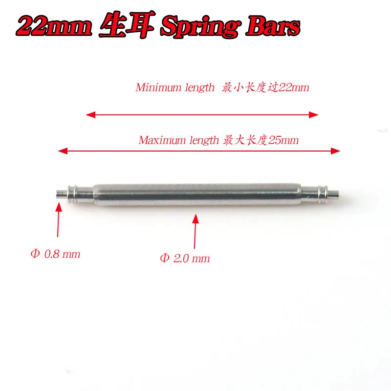 Watch Band Strap Accessories Stainless Steel 22mm Φ2.0 Spring Bar 10pcs +Watchbands Repair Tool Strap Link Pin
Watch Band Strap Accessories Stainless Steel 22mm Φ2.0 Spring Bar 10pcs +Watchbands Repair Tool Strap Link Pin