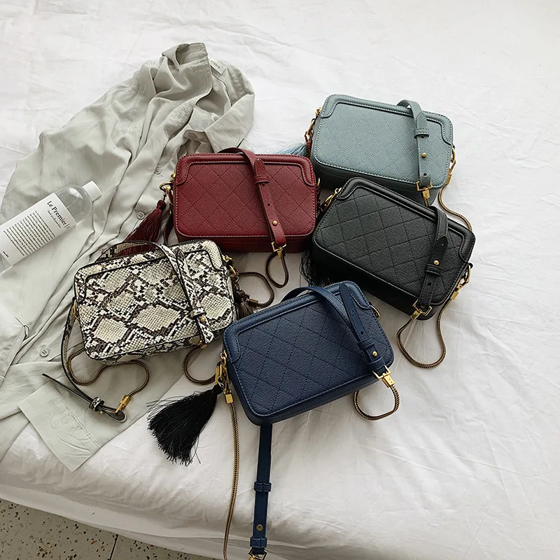 Snake Pattern Small Square Crossbody Shoulder Bag Tassel Chain Women Messenger Bag Flap Brand Designer High Quality Handbag Sac
Snake Pattern Small Square Crossbody Shoulder Bag Tassel Chain Women Messenger Bag Flap Brand Designer High Quality Handbag Sac