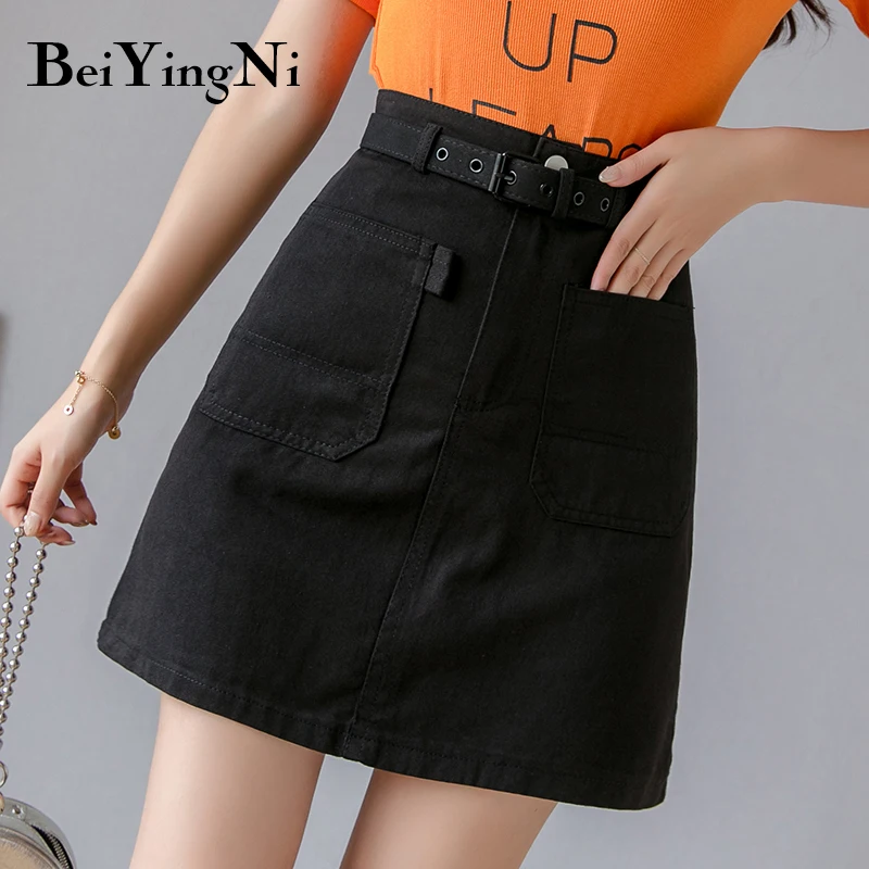 Beiyingni Jeans Skirt Women Belt Pockets Korean Street Solid Color A Line Summer High Waist Skirts Lady Casual Mini Denim Skirt
Beiyingni Jeans Skirt Women Belt Pockets Korean Street Solid Color A Line Summer High Waist Skirts Lady Casual Mini Denim Skirt