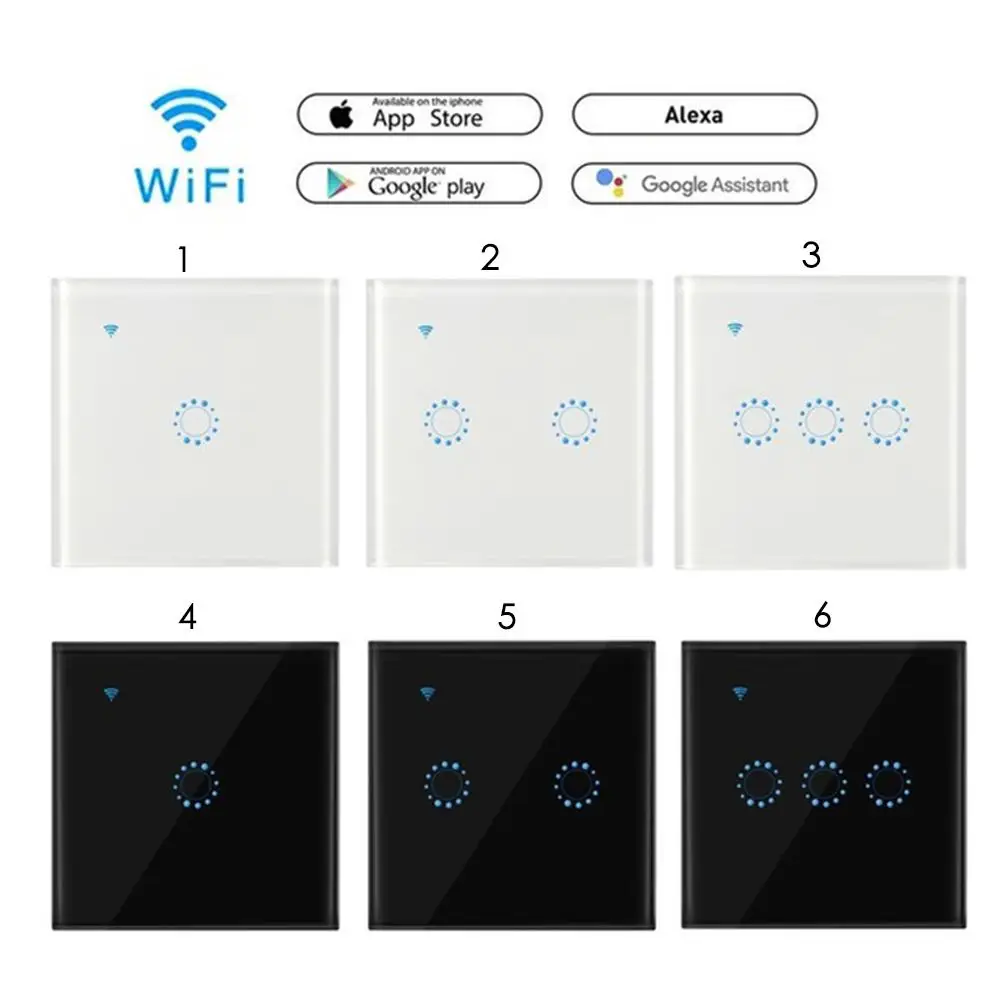 Wireless US/EU Standard Touch Control Switch Smart Light Switch Wall Interruptor 1/2/3 Gang Wifi Light Switch Work with Alexa
Wireless US/EU Standard Touch Control Switch Smart Light Switch Wall Interruptor 1/2/3 Gang Wifi Light Switch Work with Alexa