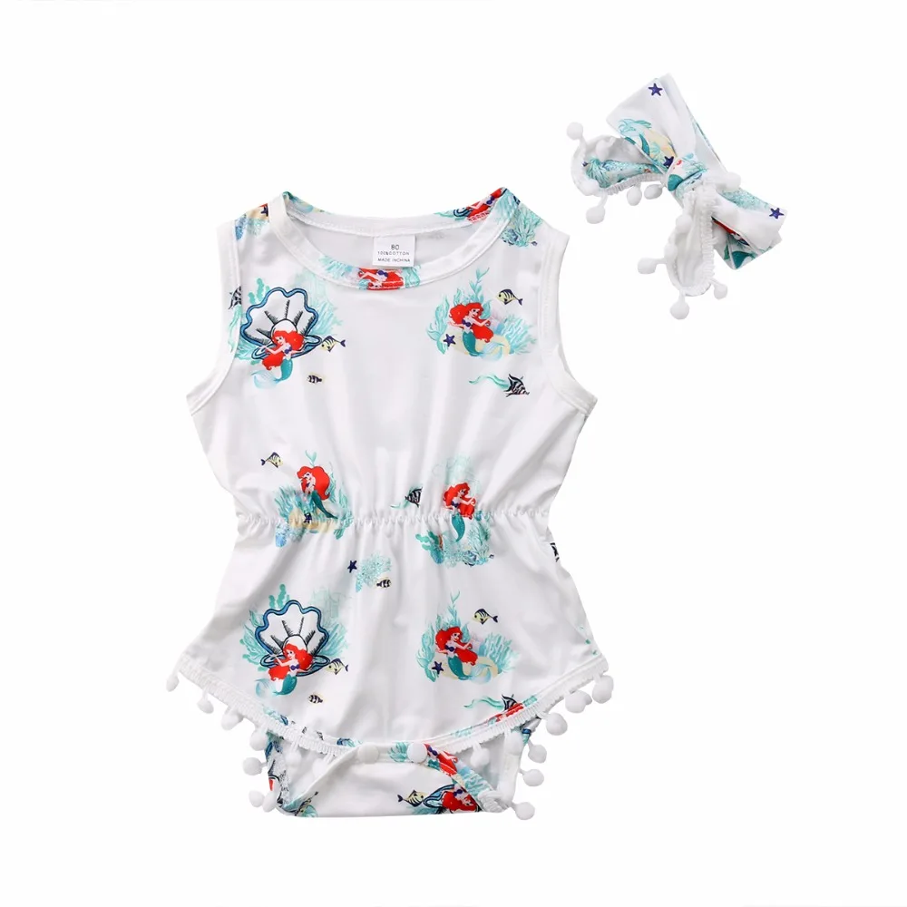 High-quality Drop Shipping Newborn Baby Girl Sleeveless Cartoon Mermaid Bodysuit +Headband 2pcs Jumpsuit Outfits Size 0-24M
High-quality Drop Shipping Newborn Baby Girl Sleeveless Cartoon Mermaid Bodysuit +Headband 2pcs Jumpsuit Outfits Size 0-24M