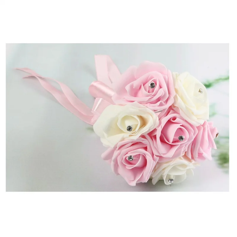 Bridal Bride Bouquet 7 Pcs(A Bunch) Foam Rose Craft Flowers Bouquet Decor Wedding Party Ivory+Pink
Bridal Bride Bouquet 7 Pcs(A Bunch) Foam Rose Craft Flowers Bouquet Decor Wedding Party Ivory+Pink