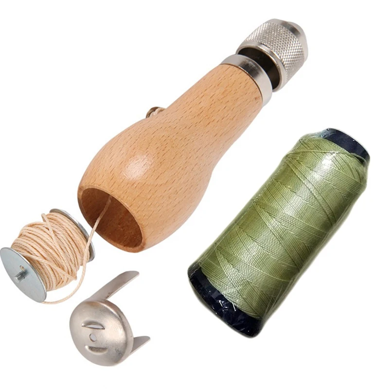 Wooden Leather Sewing Awl Tool Kit DIY Speedy Stitcher Sewing Awl with 2 pcs Threads Leather Sail Canvas Heavy Repair
Wooden Leather Sewing Awl Tool Kit DIY Speedy Stitcher Sewing Awl with 2 pcs Threads Leather Sail Canvas Heavy Repair