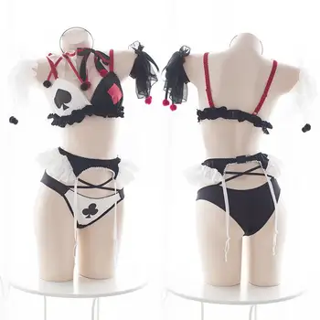 5pcs Harley Quinn Cosplay Costumes Womens Sexy Clown Poker Ruffle Lace Lingerie Set Kawaii Circus Girl Underwear Bra Panties Set
5pcs Harley Quinn Cosplay Costumes Womens Sexy Clown Poker Ruffle Lace Lingerie Set Kawaii Circus Girl Underwear Bra Panties Set
