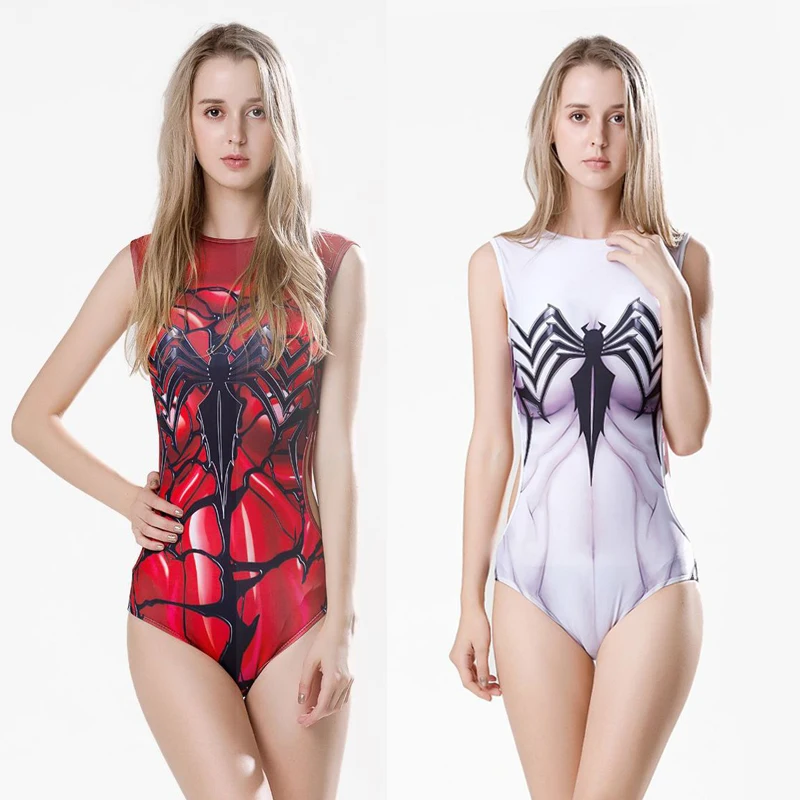 2018 Comic Venom Spider-Gwen One Piece Cosplay Costume Spider-Woman Spandex Tankini Swimming Swimwear Bathing Suit Bodysuit
2018 Comic Venom Spider-Gwen One Piece Cosplay Costume Spider-Woman Spandex Tankini Swimming Swimwear Bathing Suit Bodysuit