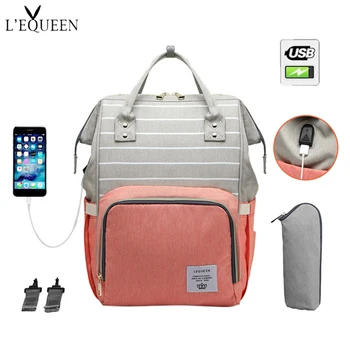 LEQUEEN Fashion Strip Mummy Maternity Diaper Bag Backpack Nursing Bag Large Capacity Travel Backpack Stroller Bag for Baby Care
LEQUEEN Fashion Strip Mummy Maternity Diaper Bag Backpack Nursing Bag Large Capacity Travel Backpack Stroller Bag for Baby Care