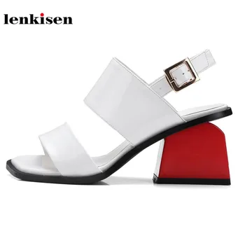Lenkisen 2018 genuine leather slingback high heels gladiator peep toe women sandals simple style mixed colors summer shoes L47
Lenkisen 2018 genuine leather slingback high heels gladiator peep toe women sandals simple style mixed colors summer shoes L47