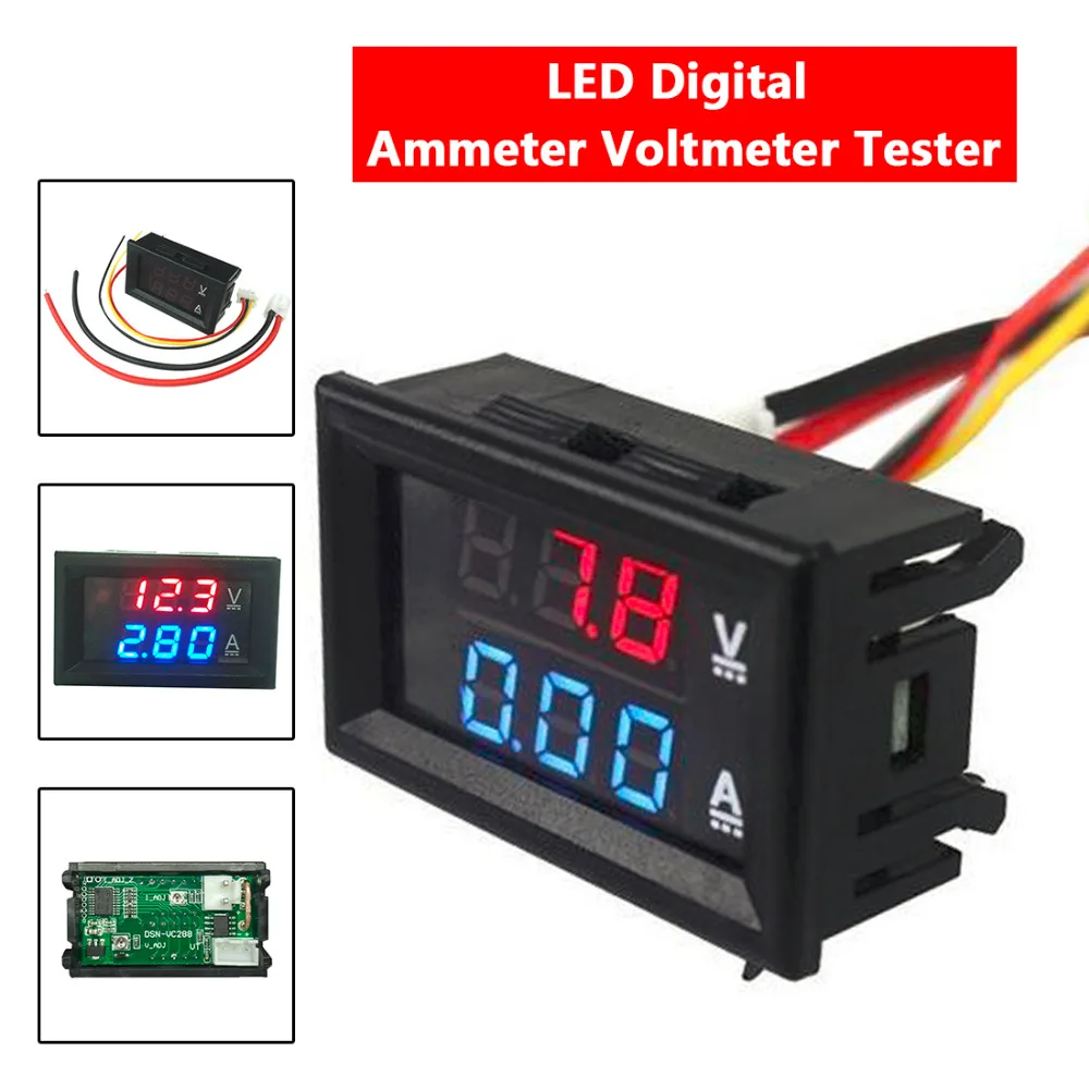 Mini Digital Voltmeter Ammeter DC 100V 10A Panel Amp Volt Voltage Current Meter Tester Blue Red Dual LED Display
Mini Digital Voltmeter Ammeter DC 100V 10A Panel Amp Volt Voltage Current Meter Tester Blue Red Dual LED Display