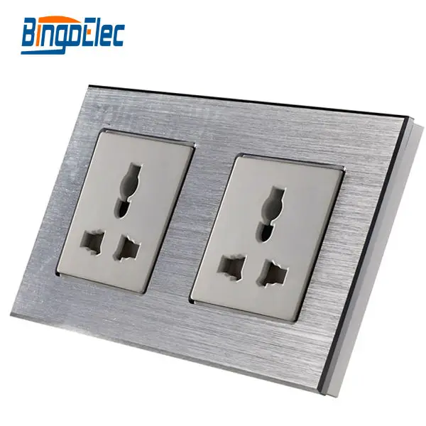 Double 13A multifunction power socket,silver aluminum panel wall socket ,Hot Sale
Double 13A multifunction power socket,silver aluminum panel wall socket ,Hot Sale