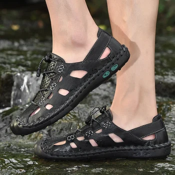 Large size 38-48 Genuine Leather breathable Shoes Summer Men's Sandals Fashion Summer Casual Shoes Men Beach Sandalias Men Shoes
Large size 38-48 Genuine Leather breathable Shoes Summer Men's Sandals Fashion Summer Casual Shoes Men Beach Sandalias Men Shoes