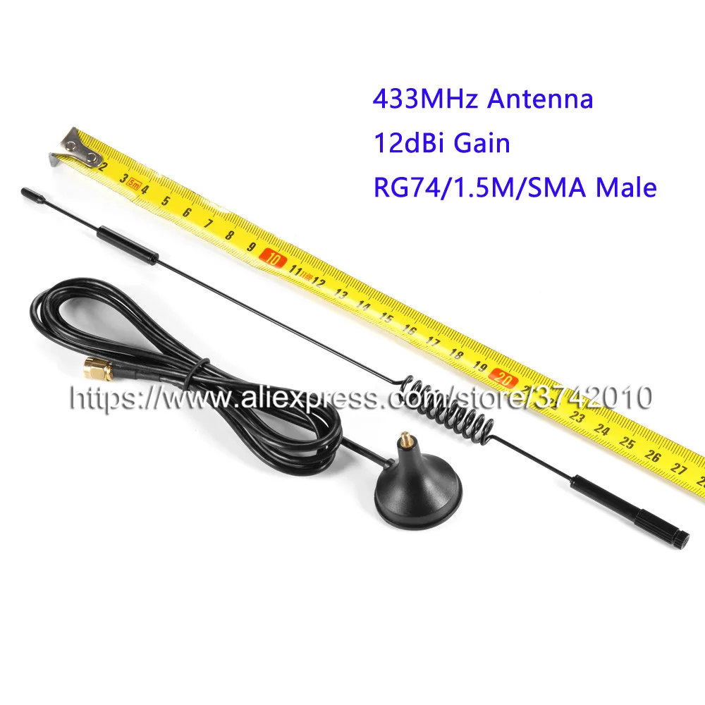 High Gain Omni Direction 12dBi 433MHz Antenna wireless module antenna Magnetic Antenna SMA Male 1.5M
High Gain Omni Direction 12dBi 433MHz Antenna wireless module antenna Magnetic Antenna SMA Male 1.5M