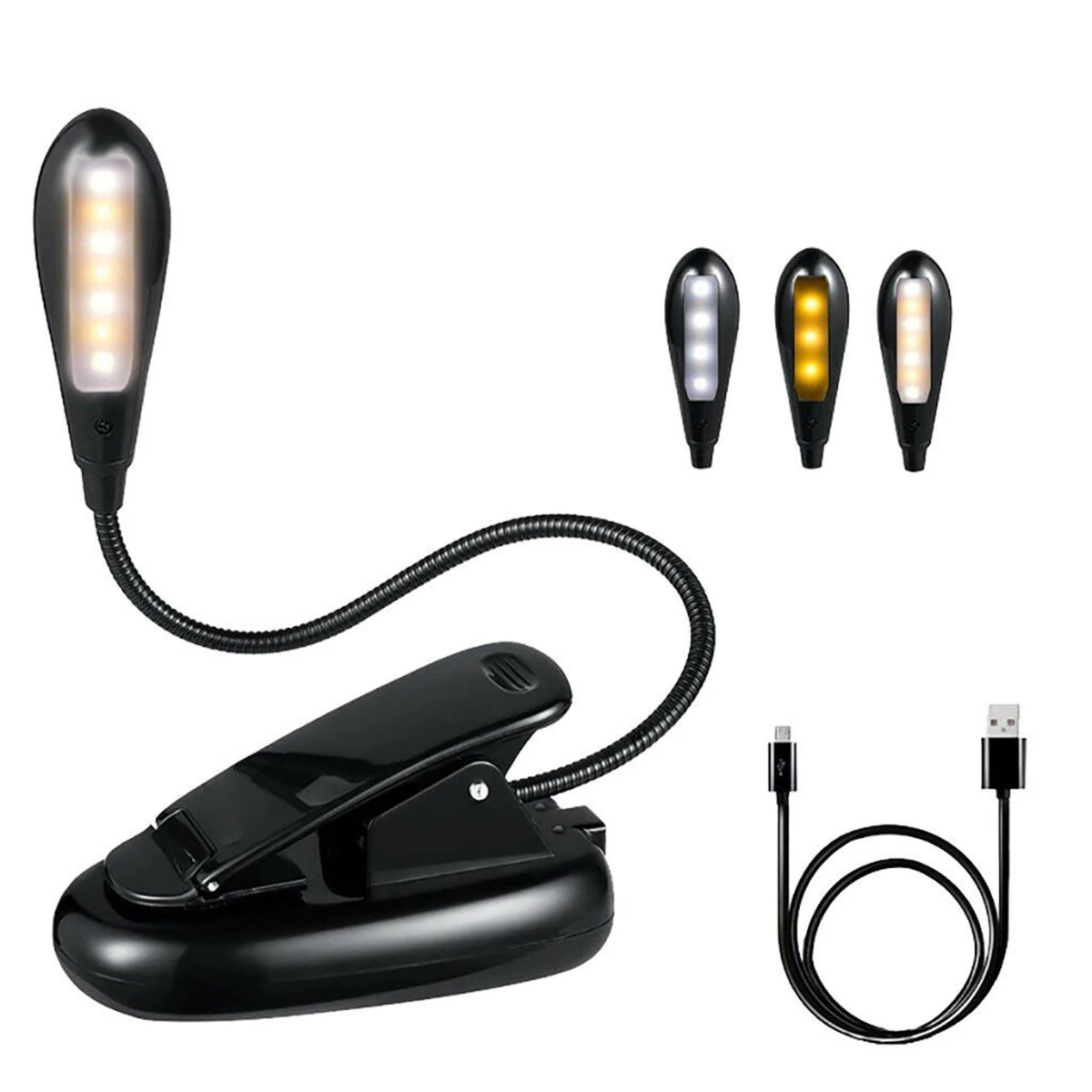 7LEDs Rechargeable Eye-Care 3-Level Warm Book Light Clip On Lamp for Music Stand Night Reading Power Indicator
7LEDs Rechargeable Eye-Care 3-Level Warm Book Light Clip On Lamp for Music Stand Night Reading Power Indicator