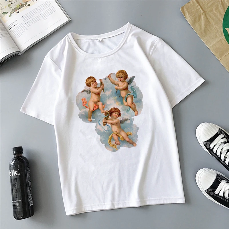 Angel children fight printing cartoon cute Harajuku summer new fashion ins casual loose women's T-shirt tops
Angel children fight printing cartoon cute Harajuku summer new fashion ins casual loose women's T-shirt tops