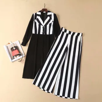 New Korean Fashion Clothing Suits 2019 Summer Pant Set Women Striped Print Patchwork Long Shirt Dress+Wide Leg Pant Set Female
New Korean Fashion Clothing Suits 2019 Summer Pant Set Women Striped Print Patchwork Long Shirt Dress+Wide Leg Pant Set Female