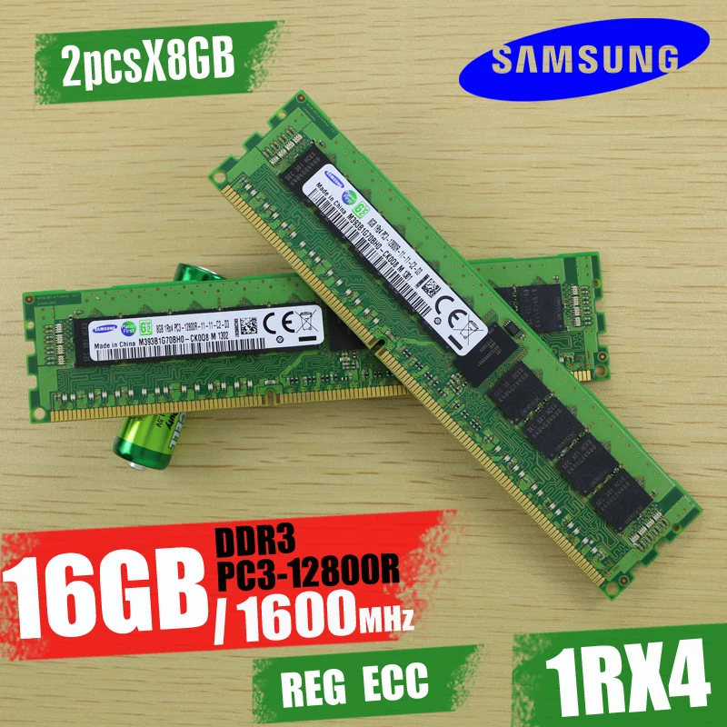 Samsung 16GB (2pcsX8GB) PC3 12800R DDR3 1600MHz 16G 1Rx4 REG ECC High Quality server memory RAM 100% normal work Free shipping
Samsung 16GB (2pcsX8GB) PC3 12800R DDR3 1600MHz 16G 1Rx4 REG ECC High Quality server memory RAM 100% normal work Free shipping
