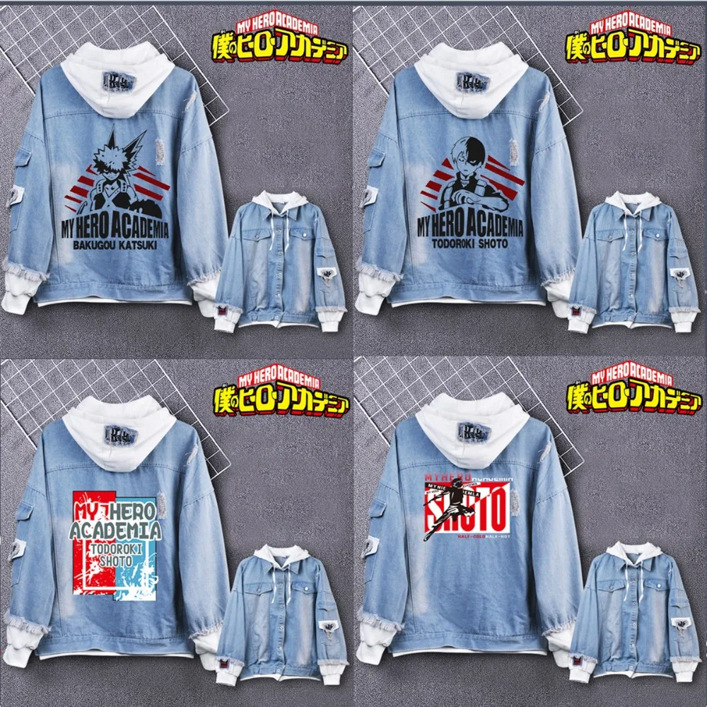 My Hero Academia costumes Men women Hoodies Jackets cartoon casual Jean jacket Ripped denim top in fashionable print Hoodies 
My Hero Academia costumes Men women Hoodies Jackets cartoon casual Jean jacket Ripped denim top in fashionable print Hoodies