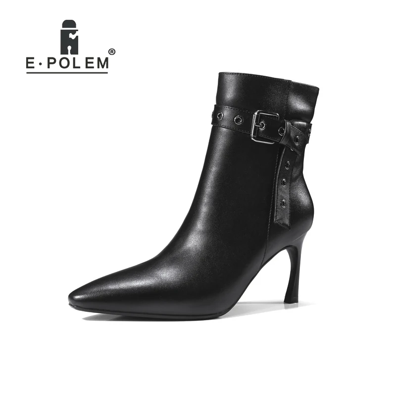 E.POLEM New Fashion Female Genuine Leather Boots Pointed Toe Buckle Ankle Boots High Heel Women Casual Short Zip Boots
E.POLEM New Fashion Female Genuine Leather Boots Pointed Toe Buckle Ankle Boots High Heel Women Casual Short Zip Boots