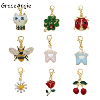 Mix 9pcs Enamel Dangle Charms Pendant with Lobster Clasp Cat Rose Bee Ladybug Daisy Cherry DIY Keychain Earrings Jewelry Making
Mix 9pcs Enamel Dangle Charms Pendant with Lobster Clasp Cat Rose Bee Ladybug Daisy Cherry DIY Keychain Earrings Jewelry Making