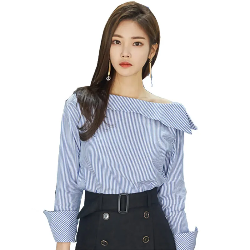 Sexy Blue Striped Shirts for Women Slash Neck Blouse Female Blusas Lady Spring Tops Undershirt 2019 Women Clothing RWS175017
Sexy Blue Striped Shirts for Women Slash Neck Blouse Female Blusas Lady Spring Tops Undershirt 2019 Women Clothing RWS175017