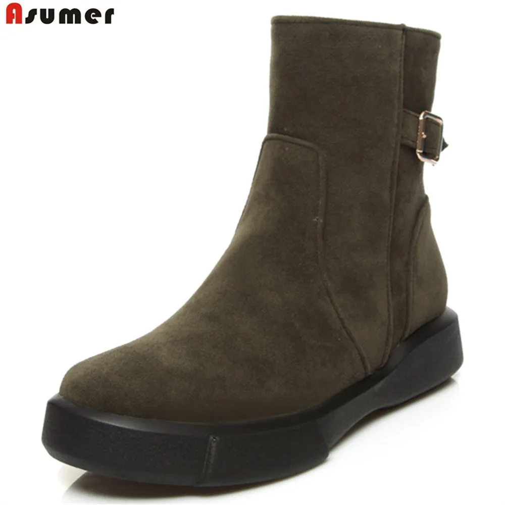 ASUMER 2018 fashion women boots zipper round toe buckla ladies boots autumn winter flock ankle boots flat with ankle boots
ASUMER 2018 fashion women boots zipper round toe buckla ladies boots autumn winter flock ankle boots flat with ankle boots