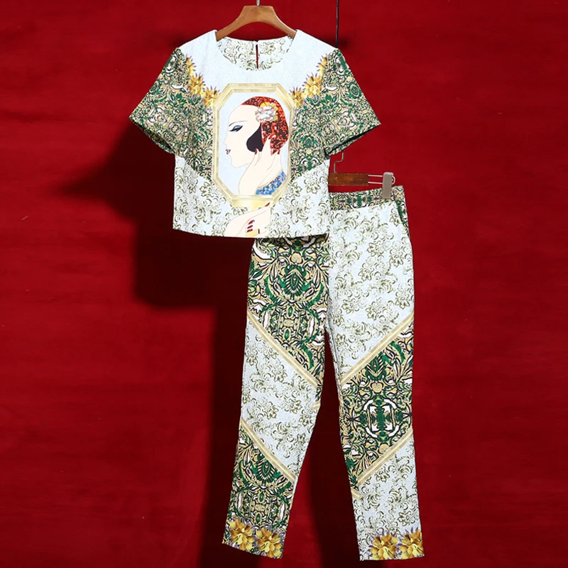 Red RoosaRosee 2019 Designer Two Piece Set Women Short Sleeve Beauty Print Sweet Elegant Shirt Tops + Pencil Pants Blouse Suit
Red RoosaRosee 2019 Designer Two Piece Set Women Short Sleeve Beauty Print Sweet Elegant Shirt Tops + Pencil Pants Blouse Suit