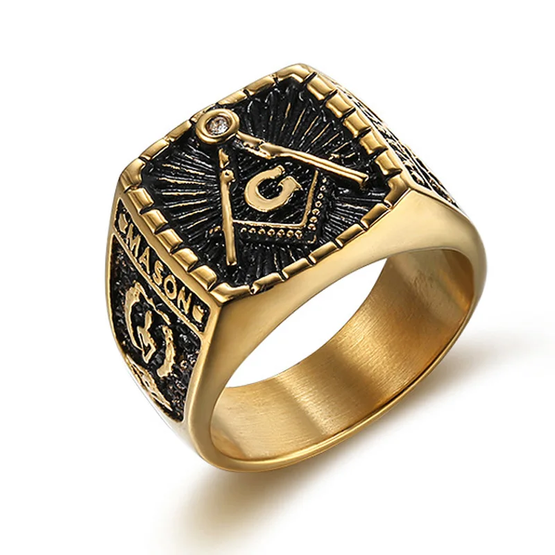 Size 7-15 Square Masonic Signet Rings for Men Gold Silver Titanium Stainless Steel Freemasonry Ring Man Boys Fashion Jewelry
Size 7-15 Square Masonic Signet Rings for Men Gold Silver Titanium Stainless Steel Freemasonry Ring Man Boys Fashion Jewelry