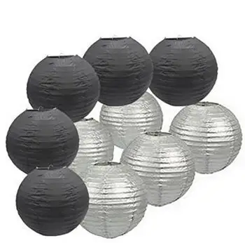 10 Pieces Black Silver Hanging Paper Ball Lantern Lamp Wedding Birthday Shower Party Decoration Favour (of 8-Inch
10 Pieces Black Silver Hanging Paper Ball Lantern Lamp Wedding Birthday Shower Party Decoration Favour (of 8-Inch