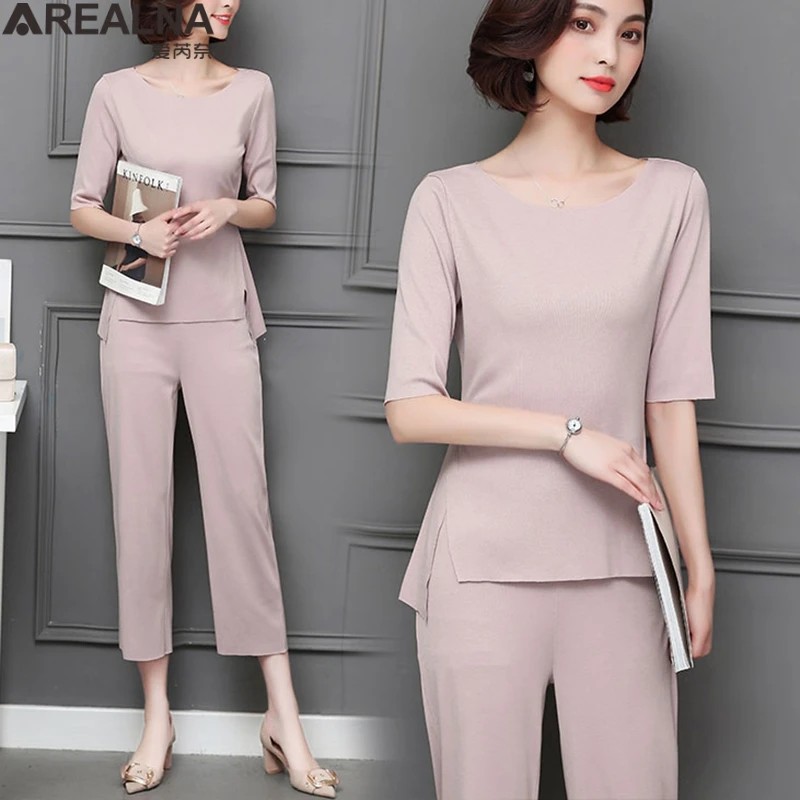 2019 two piece set Summer Women's Tracksuit office Suit Set Short Sleeve Tops + Wide Leg Pants plus size 2 piece set women M-5XL
2019 two piece set Summer Women's Tracksuit office Suit Set Short Sleeve Tops + Wide Leg Pants plus size 2 piece set women M-5XL