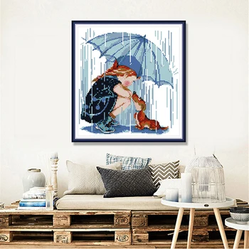 Girls and Dog in the Rain Patterns Aida Cross-stitch Kits DMC 11CT 14CT Embroidery Set Wholesale DIY Handmade Beginner Crafts
Girls and Dog in the Rain Patterns Aida Cross-stitch Kits DMC 11CT 14CT Embroidery Set Wholesale DIY Handmade Beginner Crafts