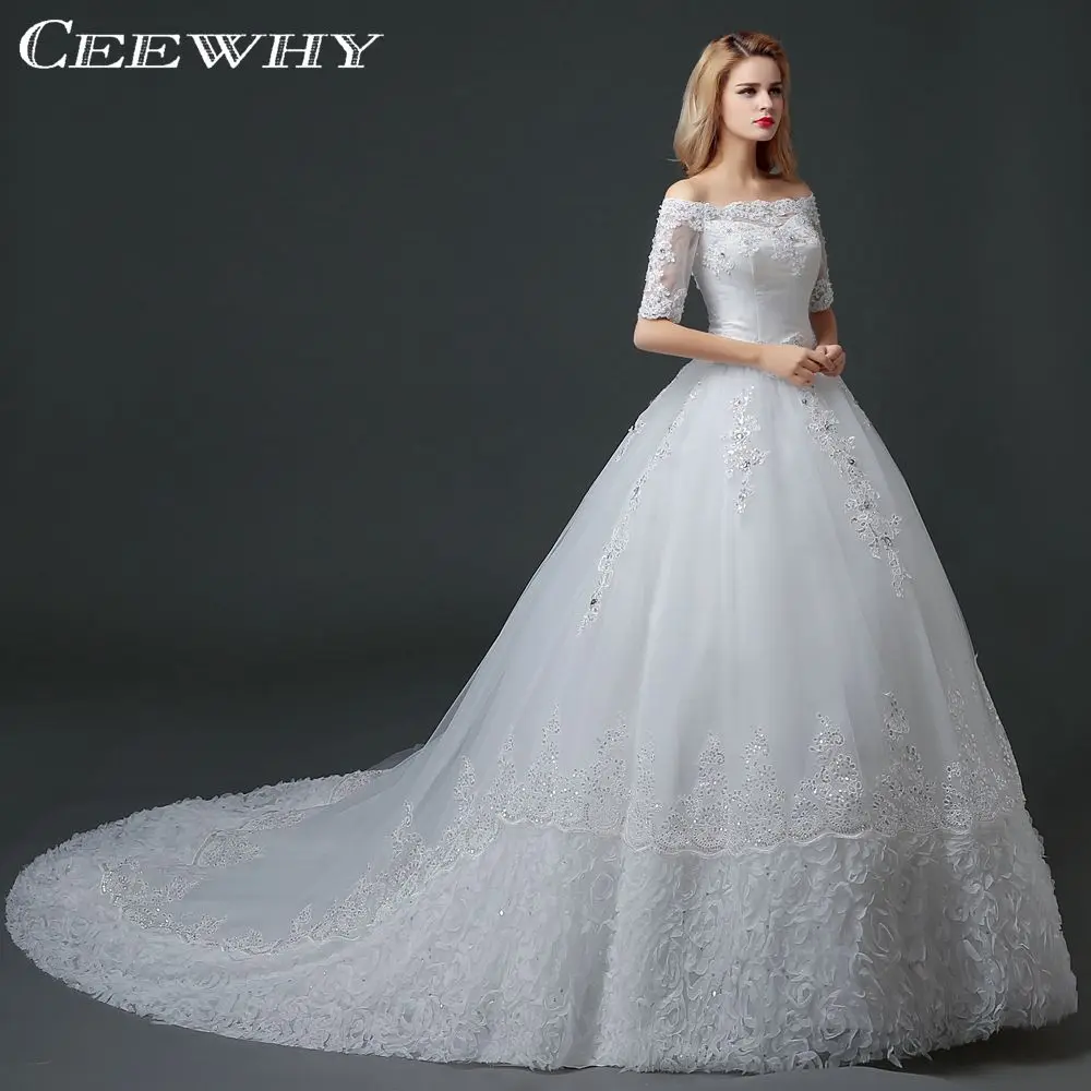 CEEWHY/Свадебные платья с аппликацией в виде корта и поезда Vestido de Novia бальное платье