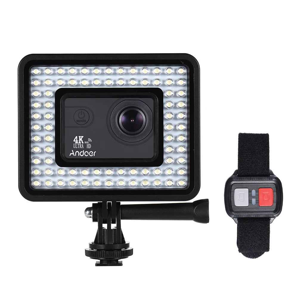 Andoer AN4000 4K Action Sport Camera Full HD 16MP WiFi 2" Screen 170 Degree Wide Angle Lens w/LED Ring Light Remote Control
Andoer AN4000 4K Action Sport Camera Full HD 16MP WiFi 2" Screen 170 Degree Wide Angle Lens w/LED Ring Light Remote Control