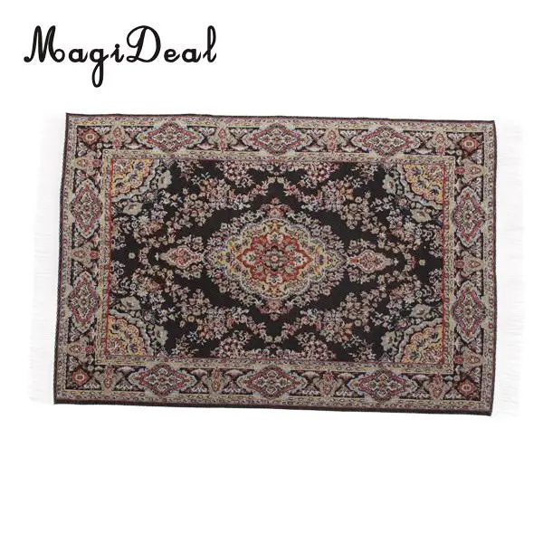 Chinese Happiness Theme Handmade Woven 1/12 Miniaturte Dollhouse Rug Fioor Capret for Living Room Door Furniture Decor