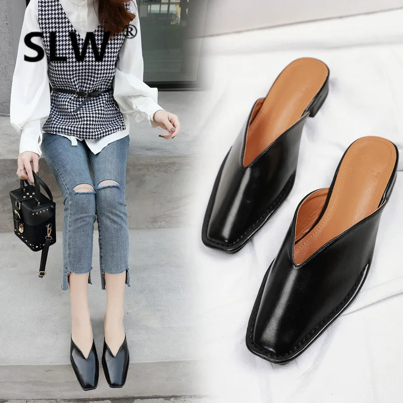 lazy shoe women spring summer square toe low heel slip on mules outdoor shallow mouth slippers woman handmade sewing slides
lazy shoe women spring summer square toe low heel slip on mules outdoor shallow mouth slippers woman handmade sewing slides