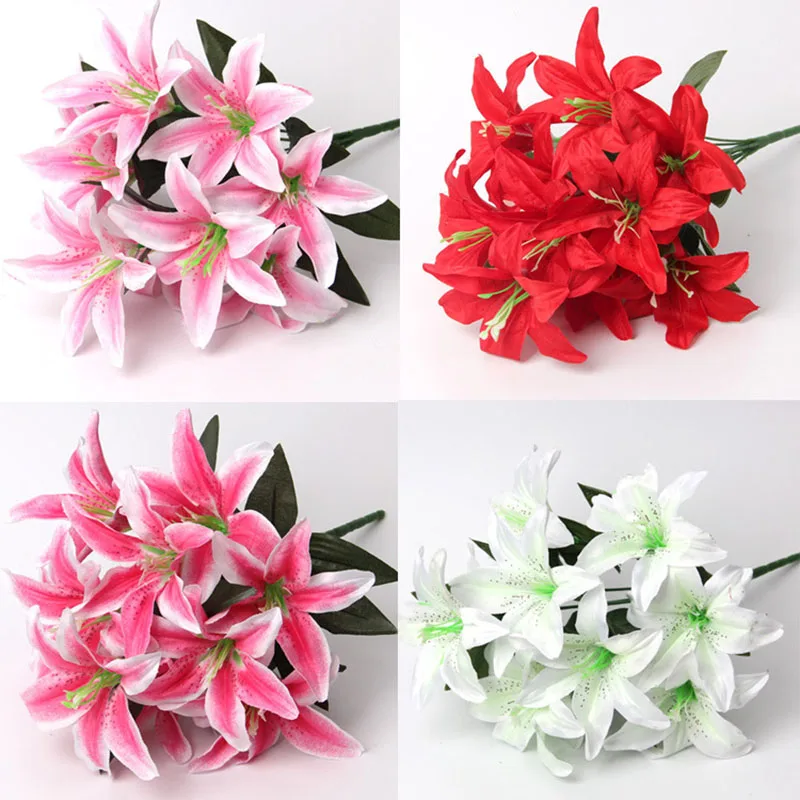1 bundle Silk Lily Artificial Flowers for Table Vase Wedding New Year Christmas Home Decora Accessories For Table Fake Narcissus
1 bundle Silk Lily Artificial Flowers for Table Vase Wedding New Year Christmas Home Decora Accessories For Table Fake Narcissus