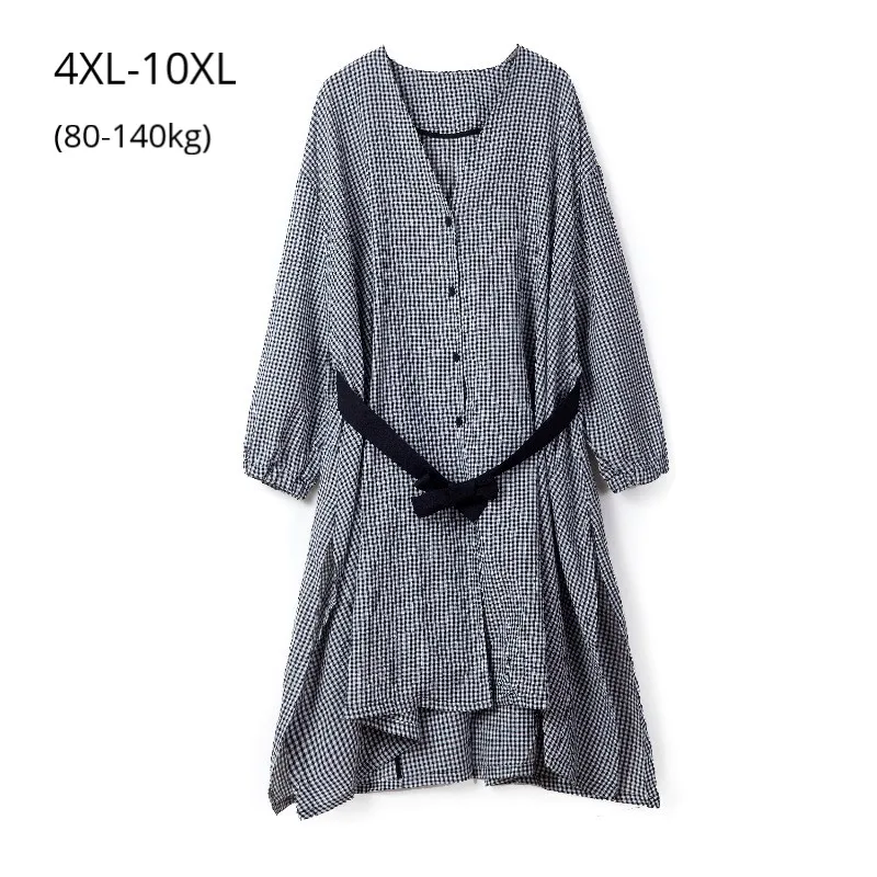 Plus Size 10XL 8XL 6XL 4XL Women Long Sleeves Trench Feminina Loose Casual Clothing Ladies V Neck Small Plaid Long Trenchcoat
Plus Size 10XL 8XL 6XL 4XL Women Long Sleeves Trench Feminina Loose Casual Clothing Ladies V Neck Small Plaid Long Trenchcoat