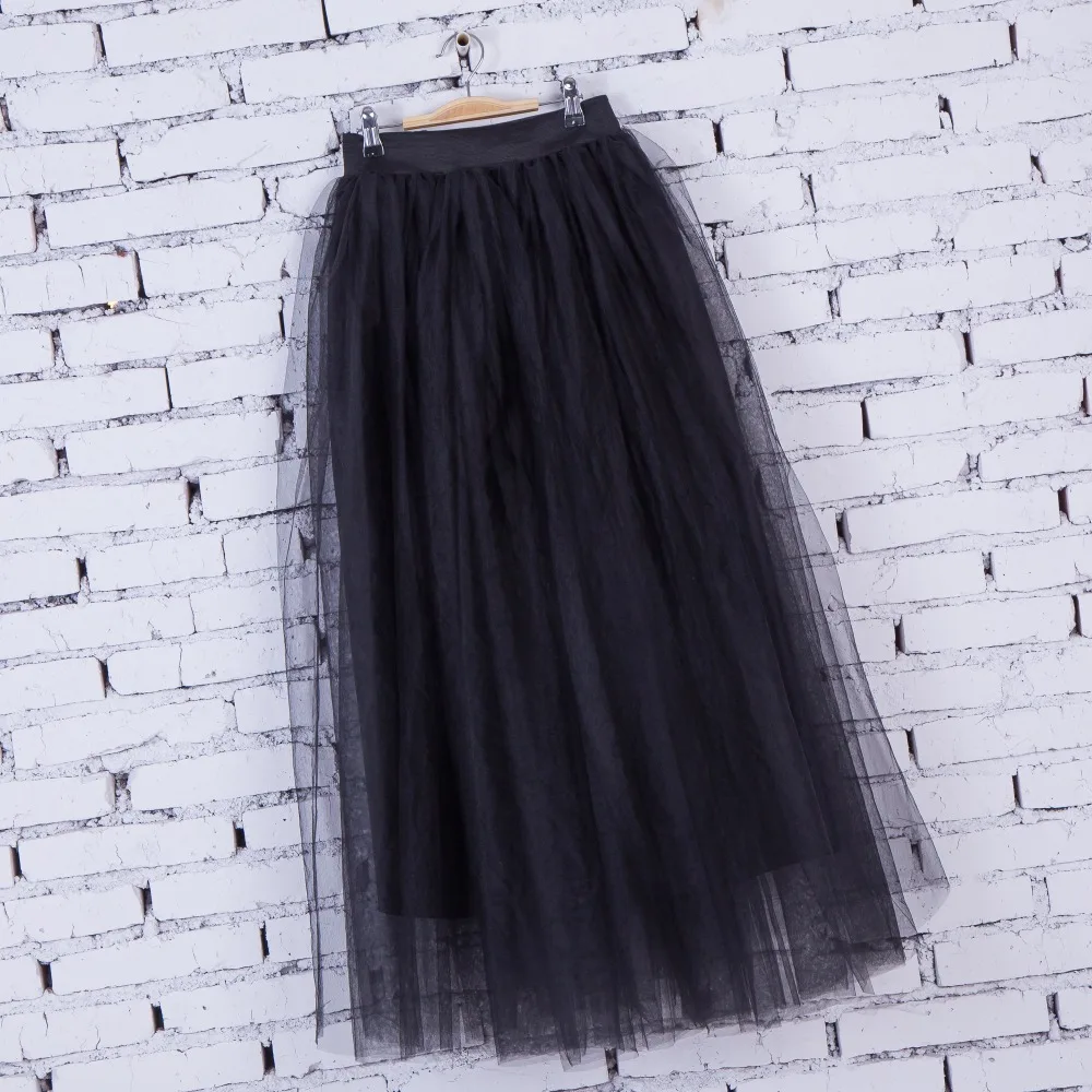

FOLOBE Women's 1950 Black Vintage Puffy Tutu Skirts Maxi Long Tulle Skirts Bridesmaid Petticoat Slip Party Prom Underskirt TT006