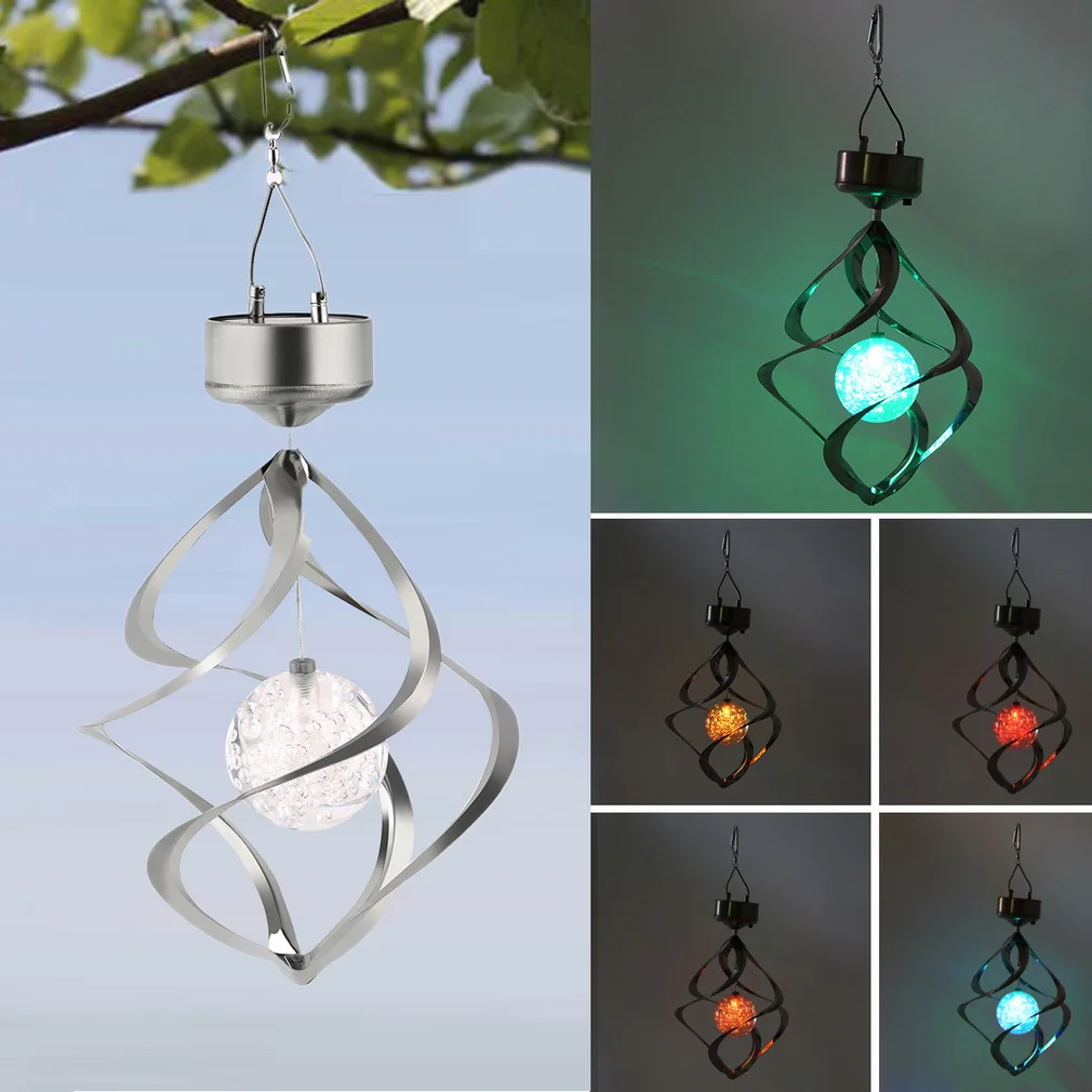 Solar Wind Spinner with Color Changing Light Up Ball Solar Powered LED Wind Chimes Outdoor Hanging Spiral Garden Light Courtyard
Solar Wind Spinner with Color Changing Light Up Ball Solar Powered LED Wind Chimes Outdoor Hanging Spiral Garden Light Courtyard