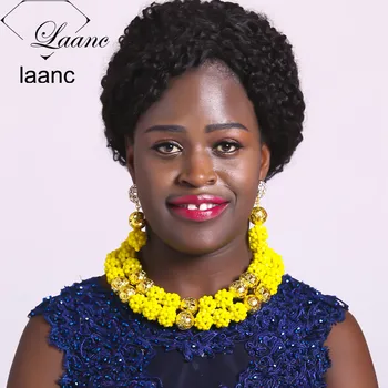 Laanc Opaque Yellow Crystal African Wedding Beads Nigerian Bridal Jewelry Set Necklace Earrings for Women AL533
Laanc Opaque Yellow Crystal African Wedding Beads Nigerian Bridal Jewelry Set Necklace Earrings for Women AL533