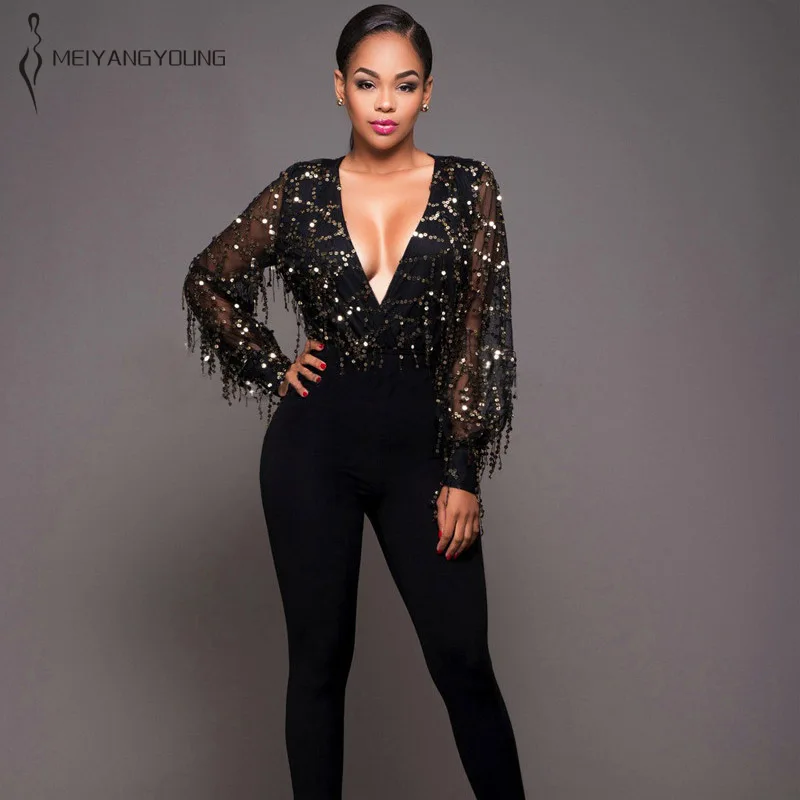Summer Women Clothes 2019 Plus Size Black Sequin Bodysuits Elegant Casual Long Sleeve Rompers Ladies Sexy Gold Formal Jumpsuits
Summer Women Clothes 2019 Plus Size Black Sequin Bodysuits Elegant Casual Long Sleeve Rompers Ladies Sexy Gold Formal Jumpsuits