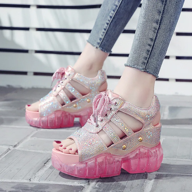 Summer Women's Shoes Platform Casual Sandals Wedges(10cm)Jelly Shoes Candy Colors Sandals Lace-up Round-toe Open Toe EUR34-39
Summer Women's Shoes Platform Casual Sandals Wedges(10cm)Jelly Shoes Candy Colors Sandals Lace-up Round-toe Open Toe EUR34-39