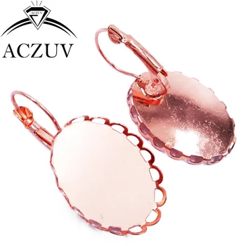 Rose Gold Color 200Pcs Lace 13x18mm 18x25mm Oval Cabochon Base Setting French Leverback Earring Blank Bezel Earrings LLE006
Rose Gold Color 200Pcs Lace 13x18mm 18x25mm Oval Cabochon Base Setting French Leverback Earring Blank Bezel Earrings LLE006