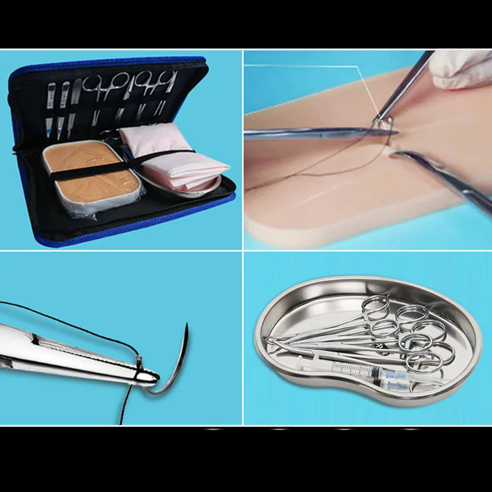 5/8/13/21Pcs Medical Student Surgical Debridement Practice Suture Kit Skin Model Suture Needle Scissors Tweezers Course Tool Set
5/8/13/21Pcs Medical Student Surgical Debridement Practice Suture Kit Skin Model Suture Needle Scissors Tweezers Course Tool Set