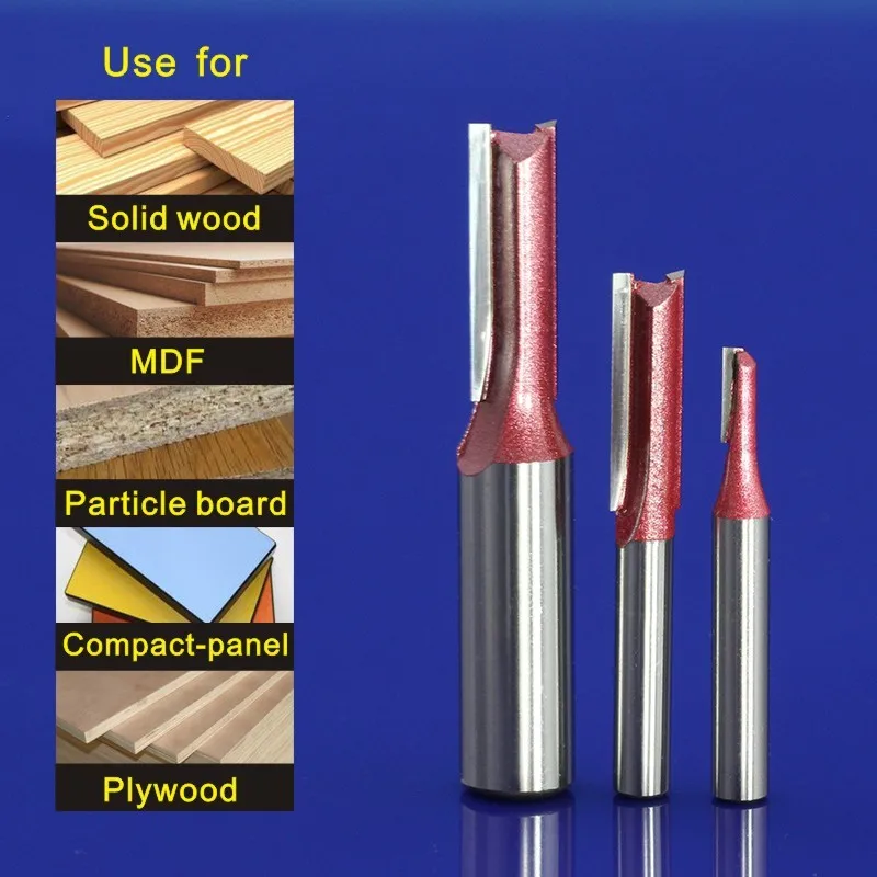 4pcs SHK:1/2 CED:1/2,5/16,3/8,1/4 MDF Woodworking Milling Engraving Machine Tool,Double Straight Flute Knife 
4pcs SHK:1/2 CED:1/2,5/16,3/8,1/4 MDF Woodworking Milling Engraving Machine Tool,Double Straight Flute Knife