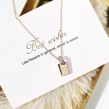 YUN RUO 2018 New Arrival Rose Gold Color Square Letters Crystal Pendant Necklace Fashion Titanium Steel Woman Jewelry Never Fade
YUN RUO 2018 New Arrival Rose Gold Color Square Letters Crystal Pendant Necklace Fashion Titanium Steel Woman Jewelry Never Fade