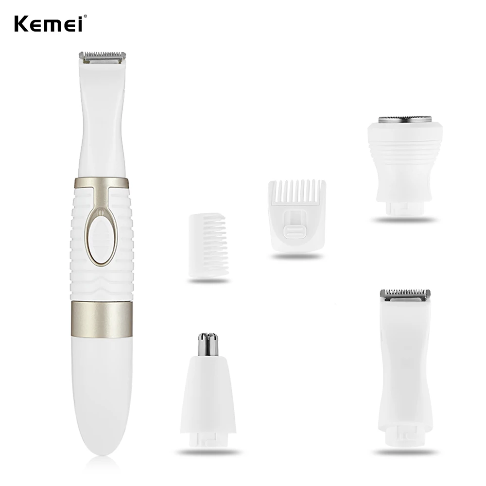 Kemei 4 in 1 Hair Trimmer Electric Nose Ear Beard Shaver Eyebrow Cutter Clipper KM - PG500 Powered By Battery Man Woman | Бытовая
