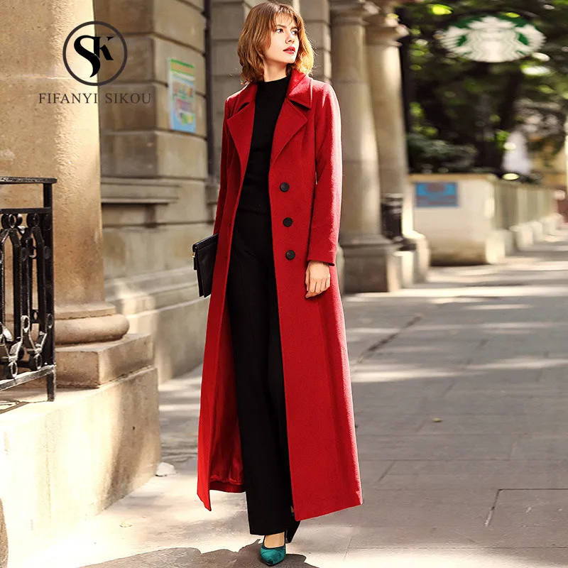 Winter Women Wool coat Fashion Vintage Classic Single Breasted Belt Long coat Elegant Woolen coats Womens Thick warm Overcoat
Winter Women Wool coat Fashion Vintage Classic Single Breasted Belt Long coat Elegant Woolen coats Womens Thick warm Overcoat