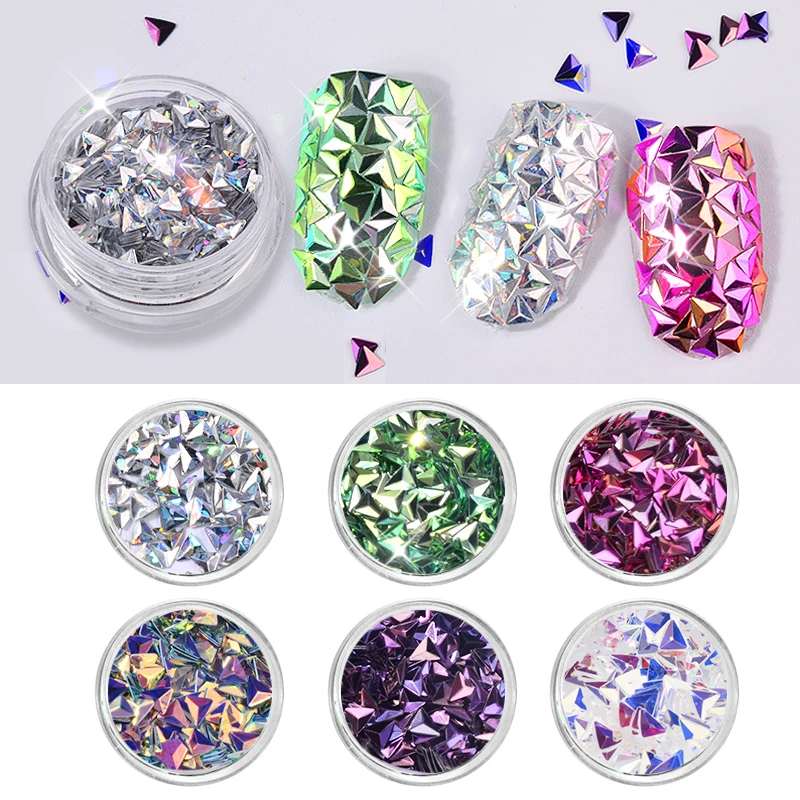 Beautiful 3D Triangle Shape Sequins 6 Colors Boxed Nail Art Decoration Accessories For Nails 6pcs/set Shiny Sequins DIY Decora
Beautiful 3D Triangle Shape Sequins 6 Colors Boxed Nail Art Decoration Accessories For Nails 6pcs/set Shiny Sequins DIY Decora