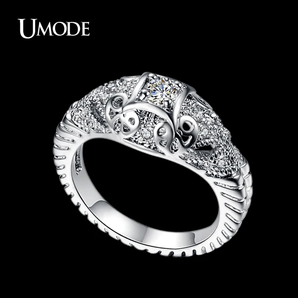 UMODE AAA+ Grade Round Simulated CZ Stone Double Elephants Silver Color Rings For Women Fine Carve Jewelry For Christmas UR0137
UMODE AAA+ Grade Round Simulated CZ Stone Double Elephants Silver Color Rings For Women Fine Carve Jewelry For Christmas UR0137
